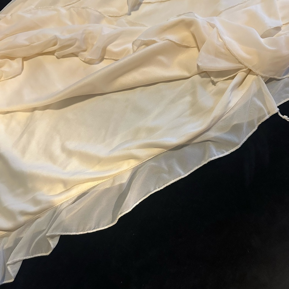 Fashion Nova Cream Asymmetrical Ruffle Dress - Picture 2 of 5